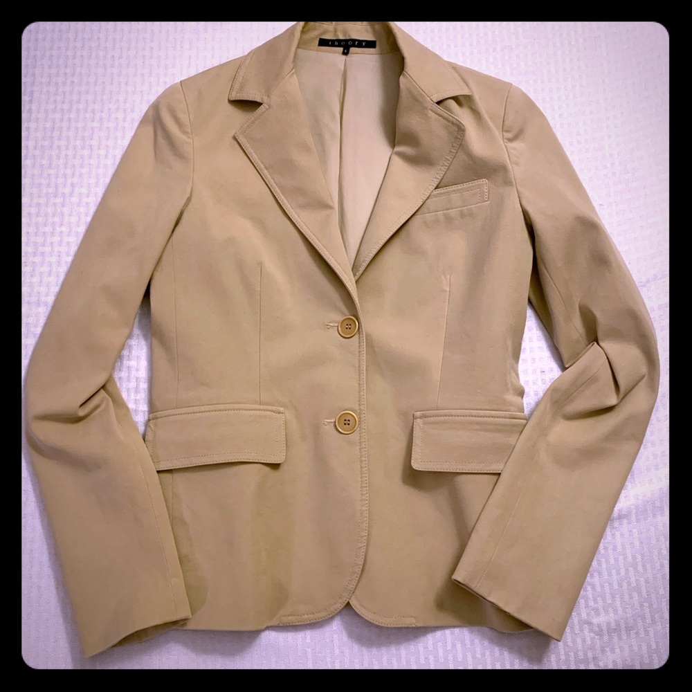 Theory 2 button blazer S beige